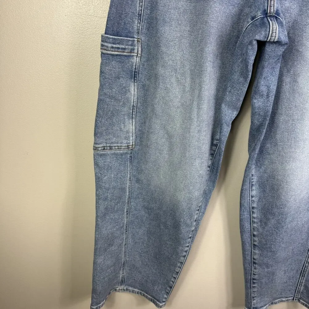 Lane Bryant Women’s Jeans Mid-Rise Relaxed Straight Cargo Size 18